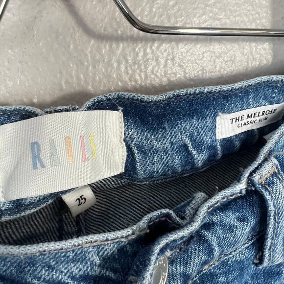 Rails Blue Melrose Distressed Medium Wash Straight Leg Jeans Women Size 25 Blue - Picture 10 of 12